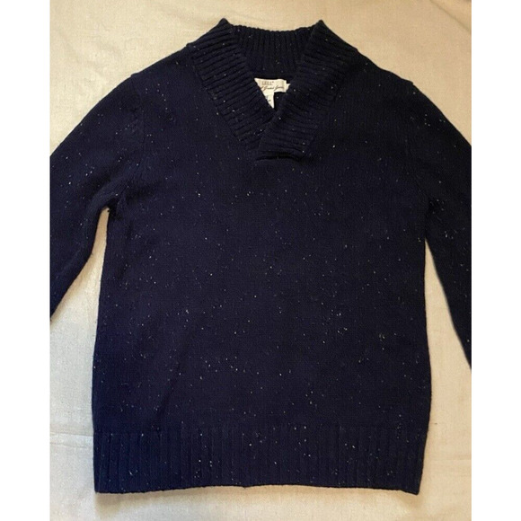 LOGG by H&M Sweater Mens Size Medium Navy V Neck Heavy Wool Pullover Sweater - Picture 3 of 14